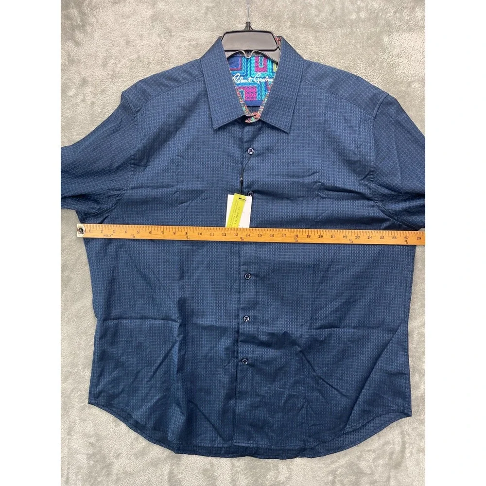 NWT‎ Robert Graham Men's Callaghan Shirt 3XL Blue Classic Fit Long Sleeve